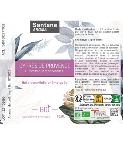 Cyprès de Provence - Huile essentielle bio - Défenses naturelles